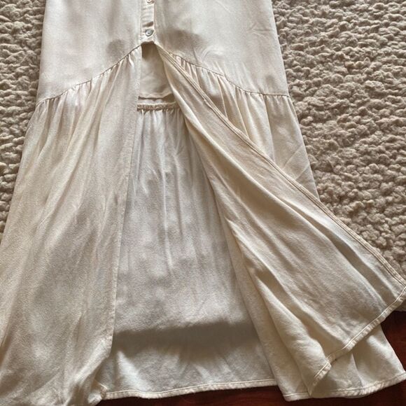 Calvin Klein Jeans Size SP Beige Cream Summer Vacation Resort Maxi Long Dress - Picture 5 of 8